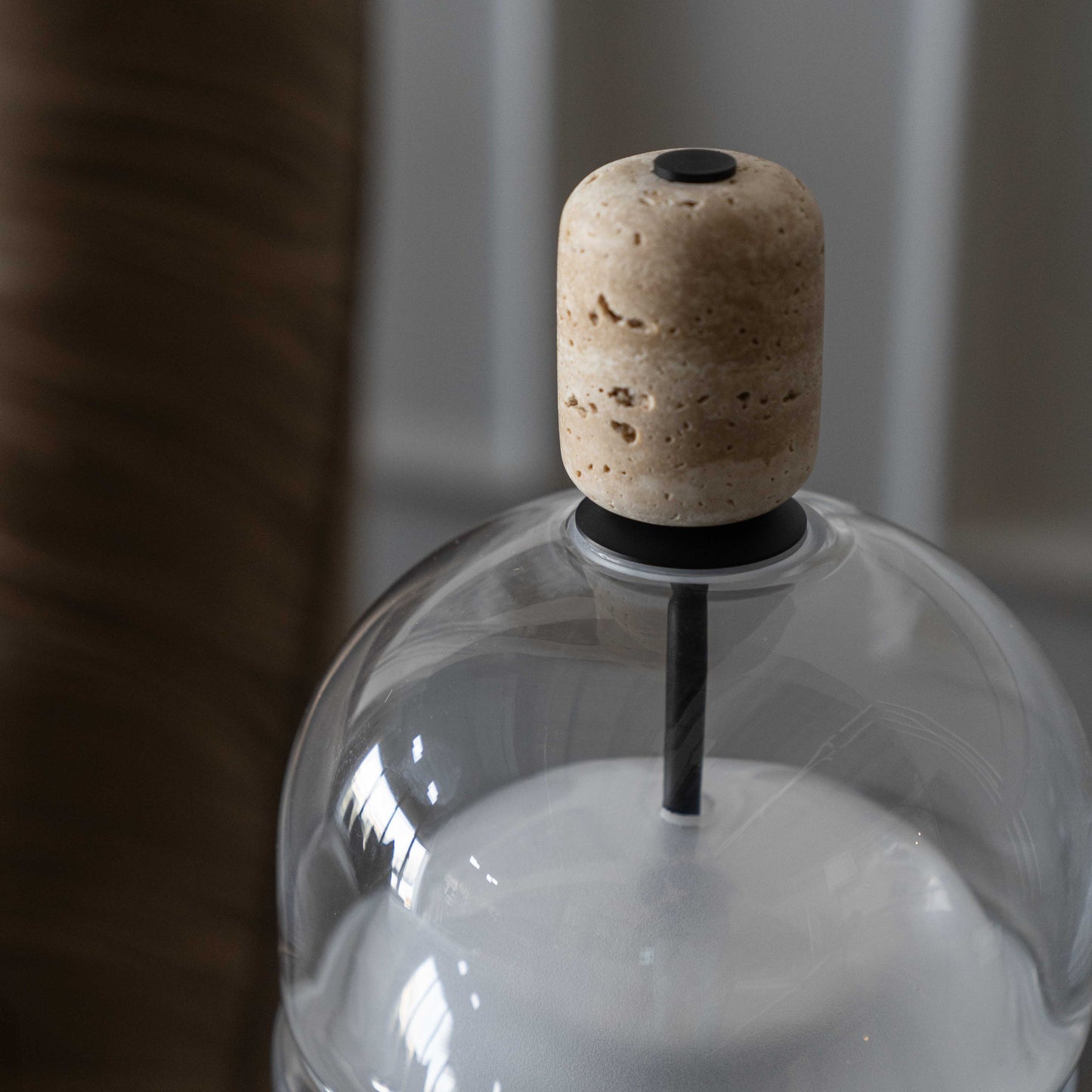 Alara Travertine Marble Modern Table Lamp