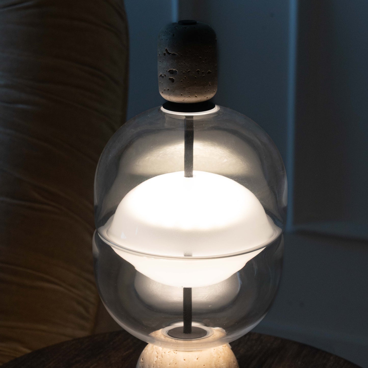 Alara Travertine Marble Modern Table Lamp