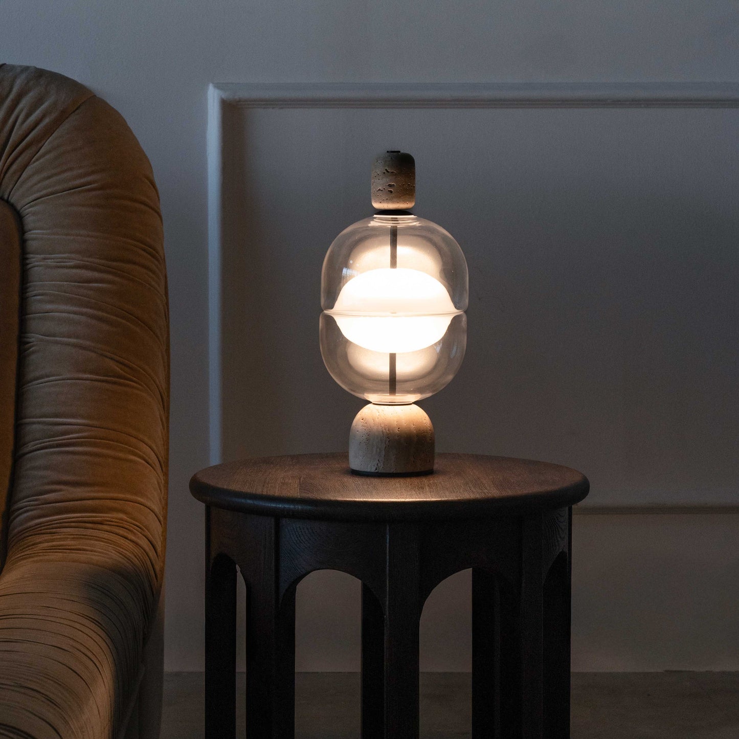Alara Travertine Marble Modern Table Lamp
