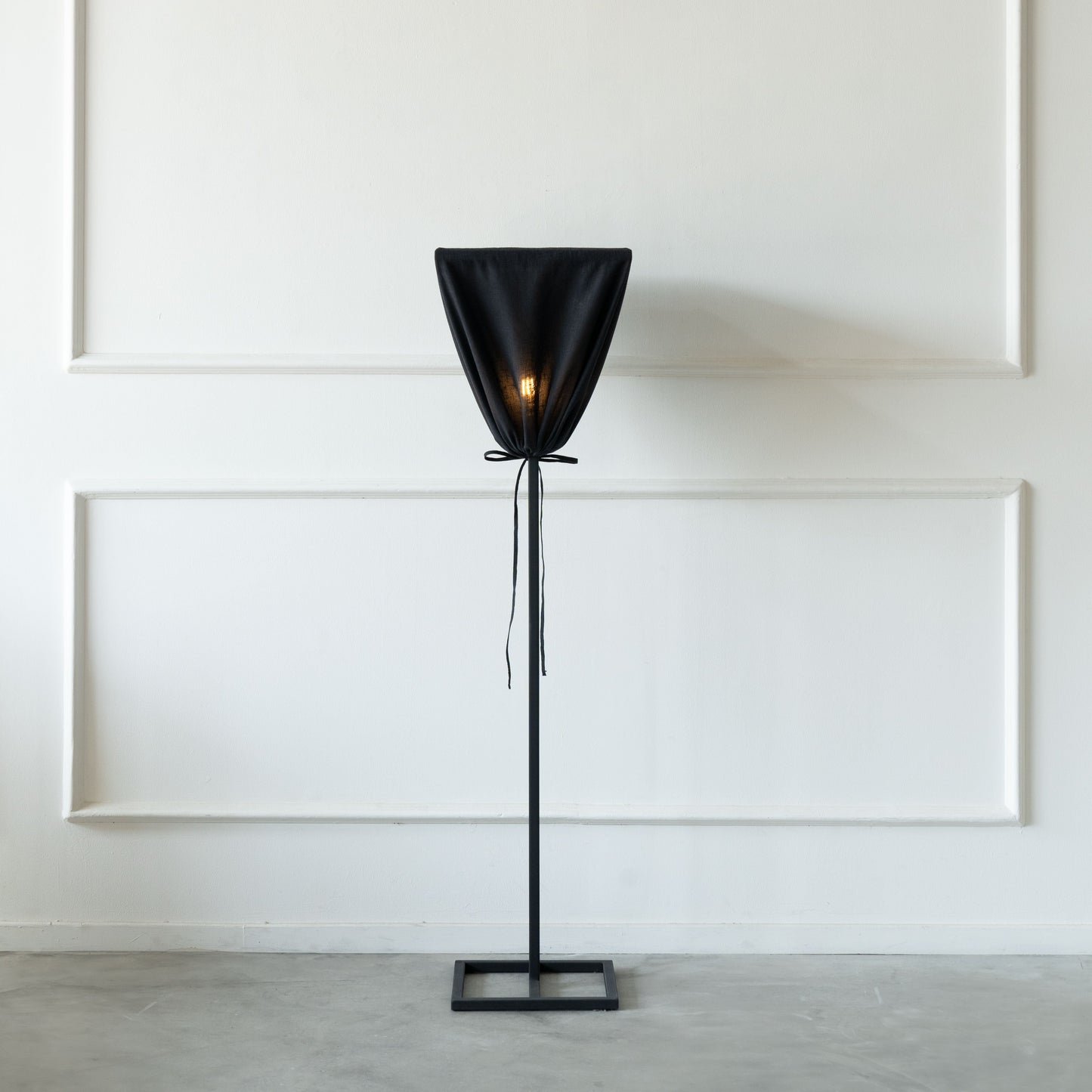 Bellona Black Fabric Shade Floor Lamp