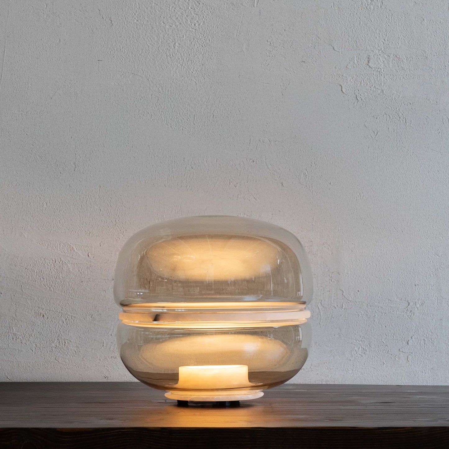 Eira Natural Marble & Glass Modern Onyx Table Lamp