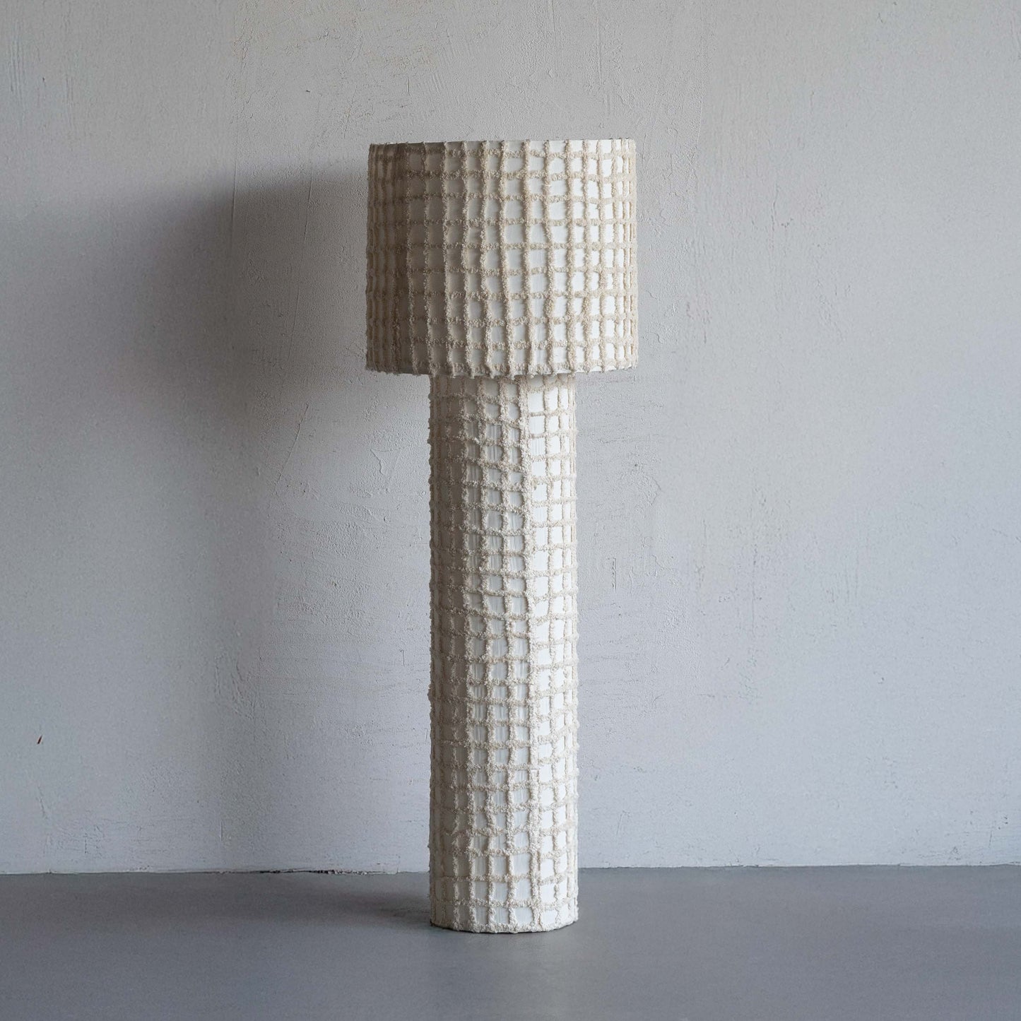 Elaris White Texture Fabric Floor Lamp