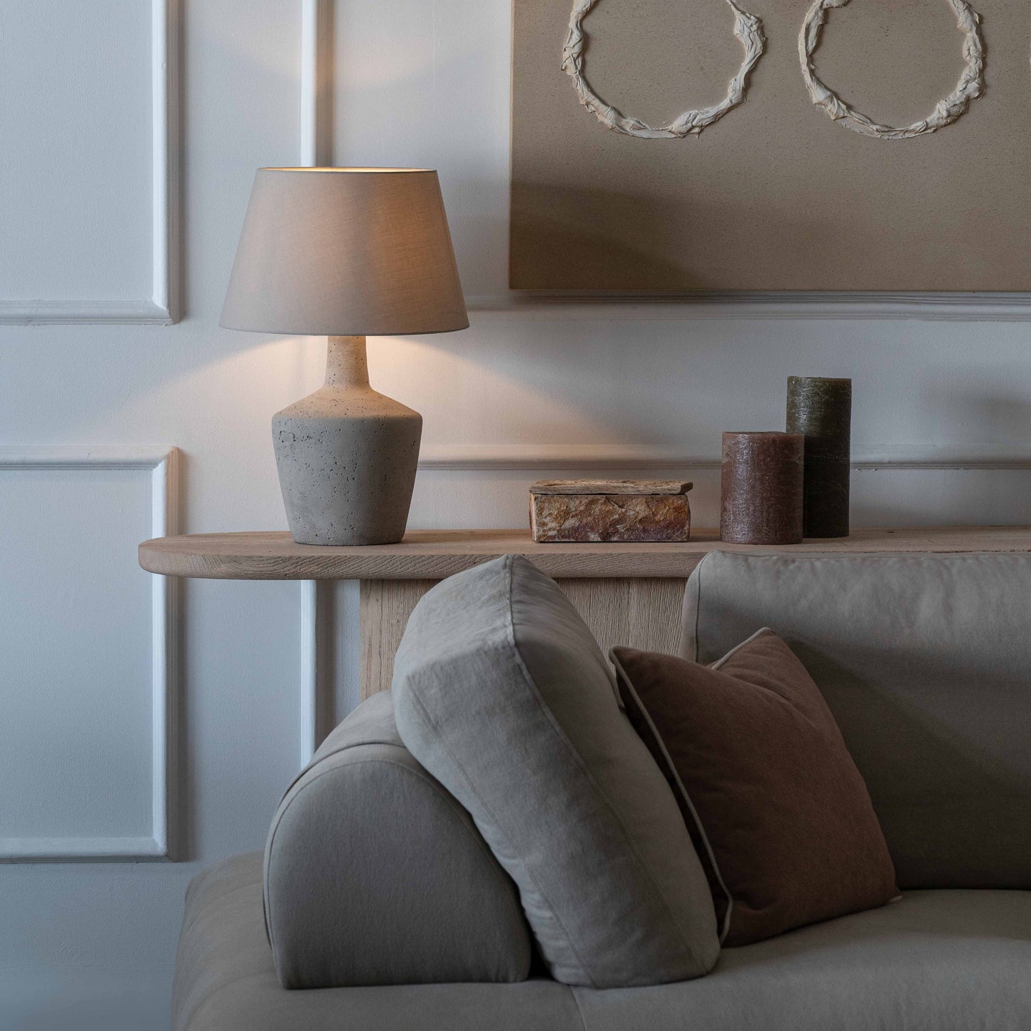 Erika Grey Micro Cement Table Lamp