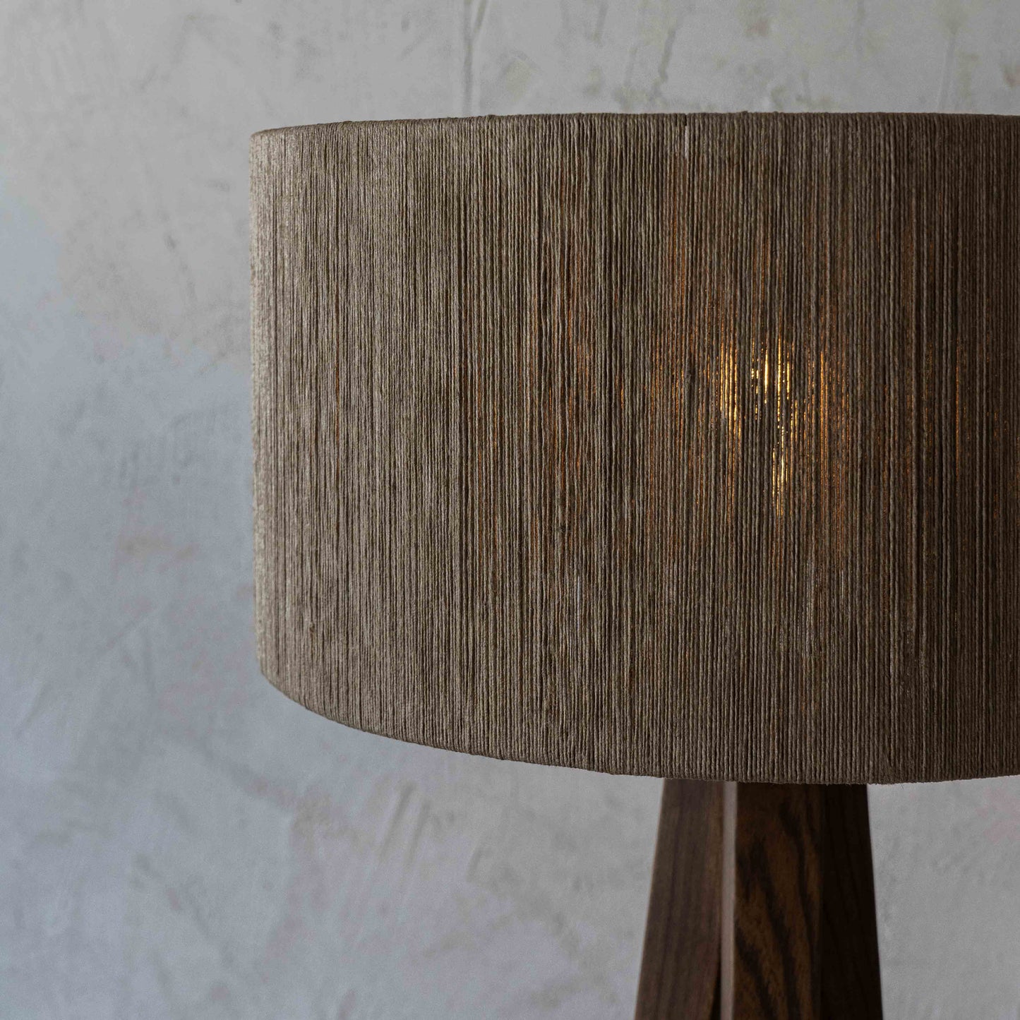 Lunar Solid Wood & Jute Shade Tripod Floor Lamp