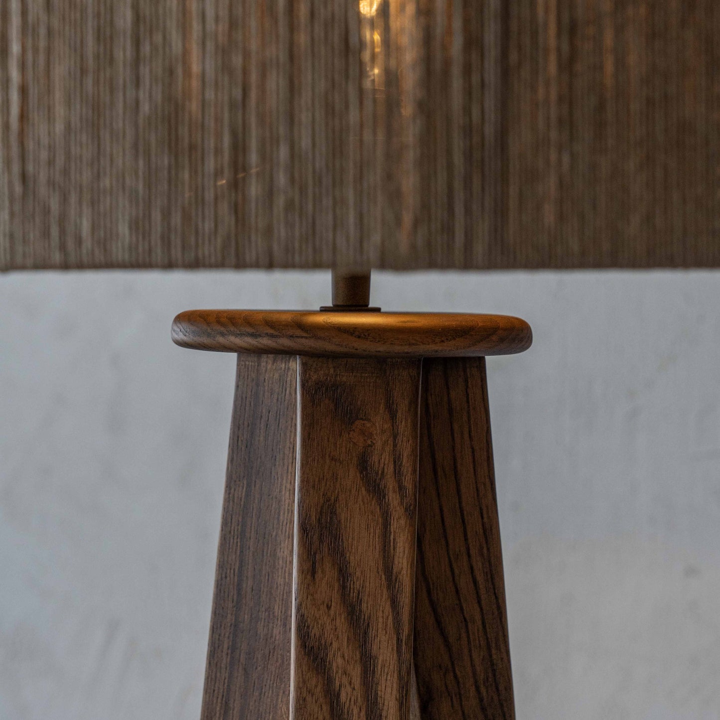 Lunar Solid Wood & Jute Shade Tripod Floor Lamp