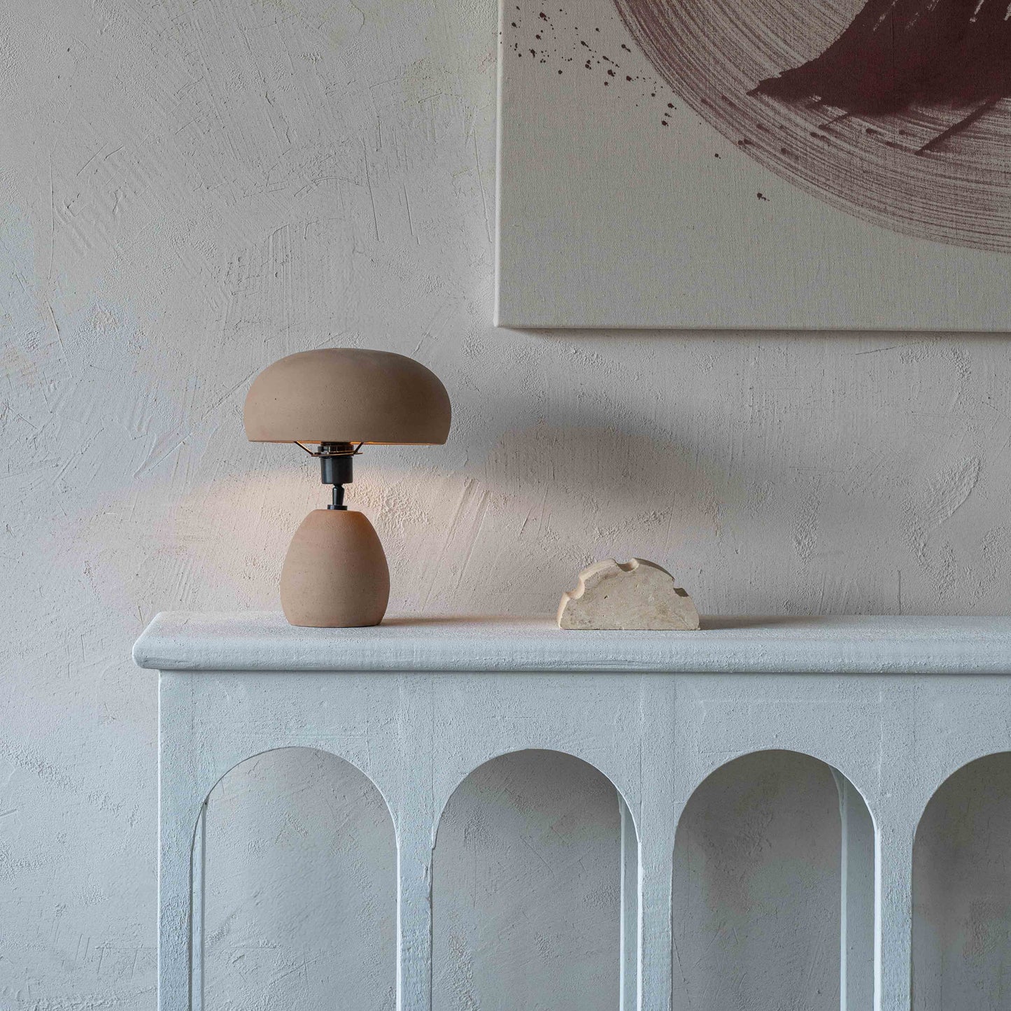 Manatar Micro Cement Table Lamp - Natural