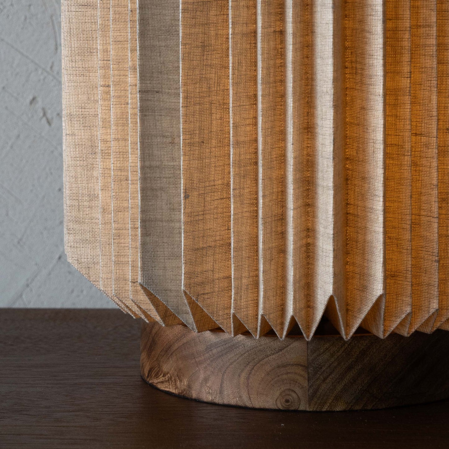 LumiCraft Origami Wooden Base Fabric Shade Modern Table Lamp