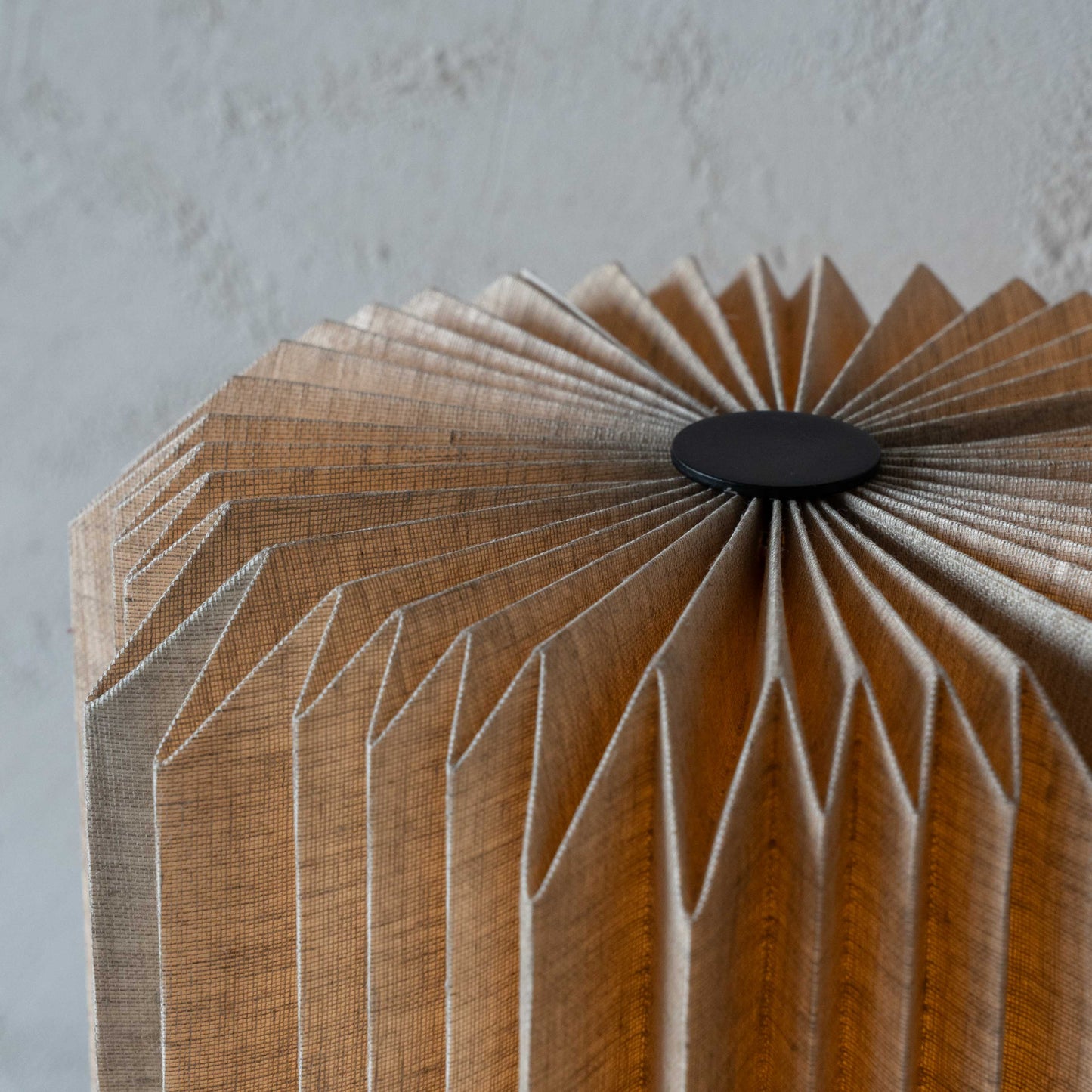 LumiCraft Origami Wooden Base Fabric Shade Modern Table Lamp