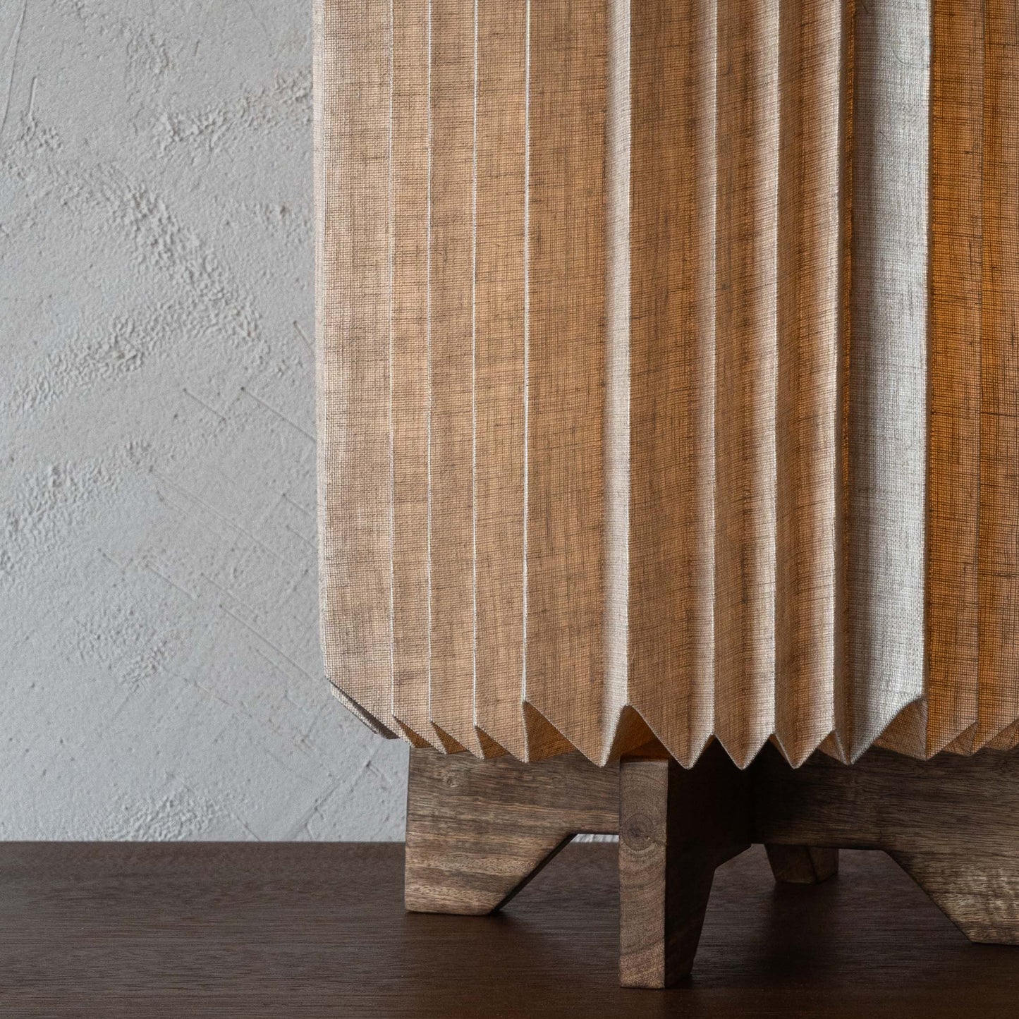 Sands of Light Origami Wooden Base Fabric Shade Modern Table Lamp