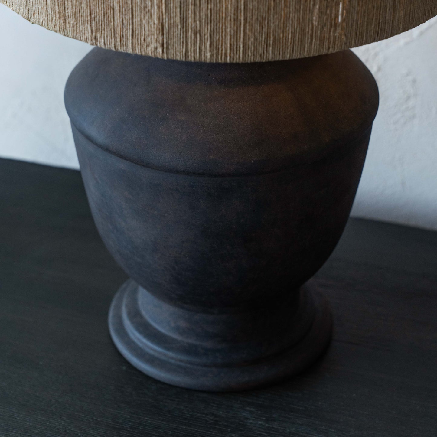 Lume Cement Pot Base Jute Shade Wabi Sabi Table Lamp - CT-594