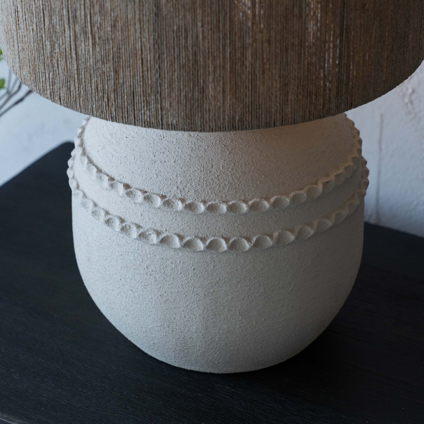 Solana Cement Pot Base Jute Shade Wabi Sabi Table Lamp - CT-457