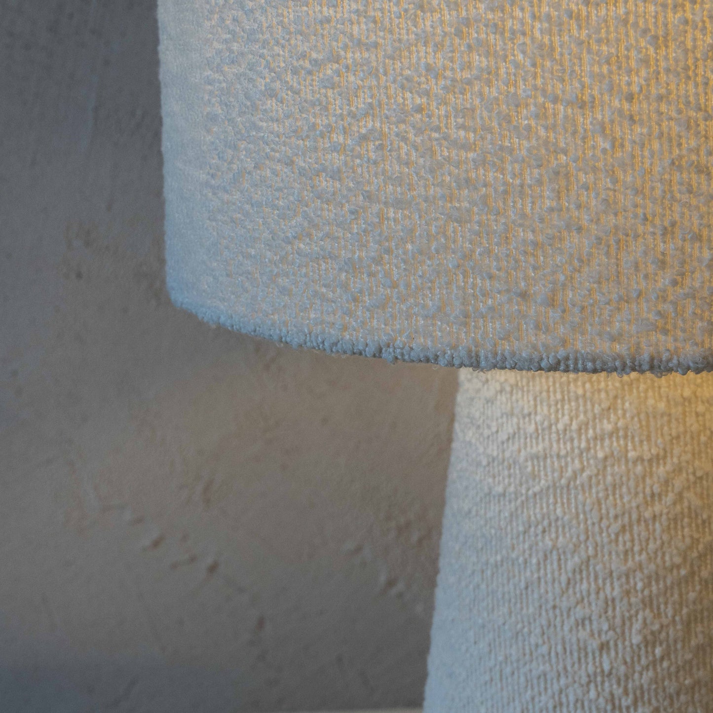 Pollux White Boucle Modern Table Lamp