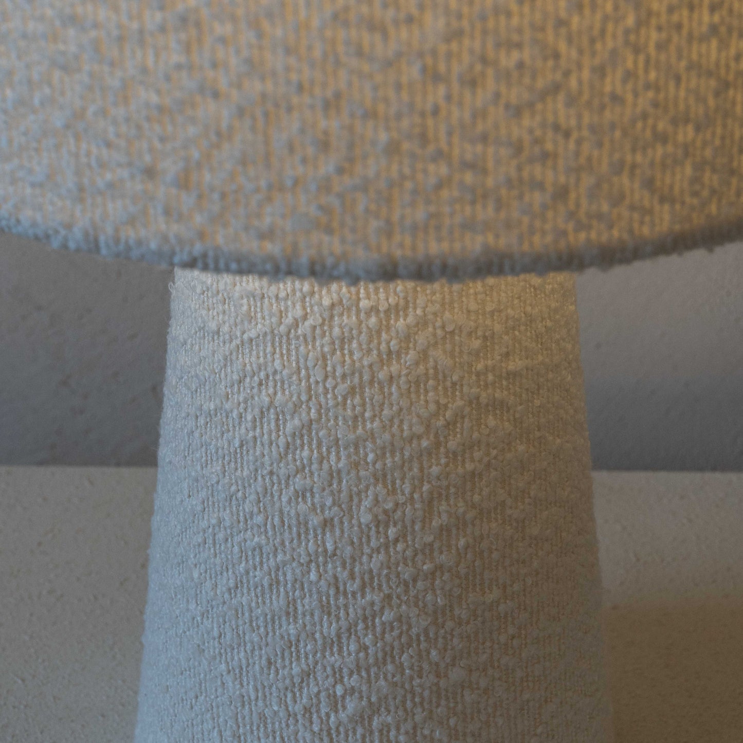 Pollux White Boucle Modern Table Lamp