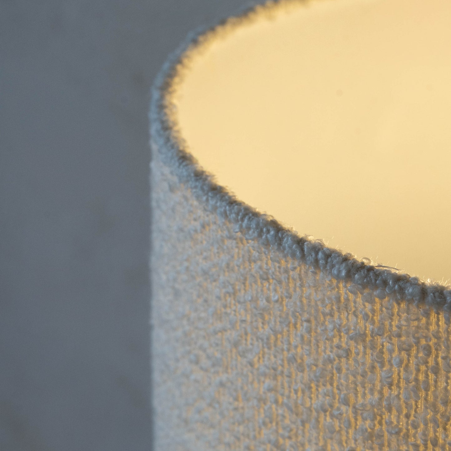 Pollux White Boucle Modern Table Lamp