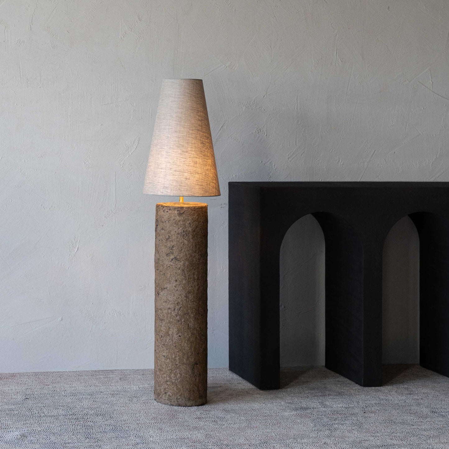 Haze Dome Paper Mâché Artisan Floor Lamp - 88553 A