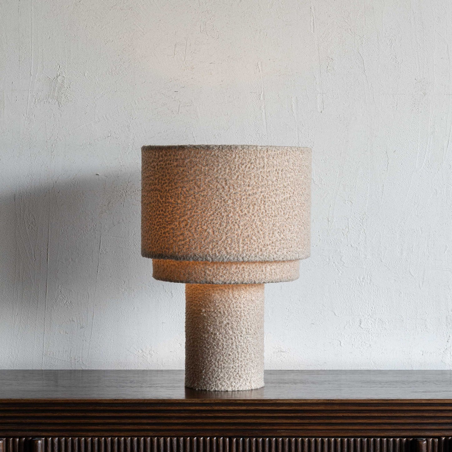 Winifred Feather Boucle Fabric Table Lamp
