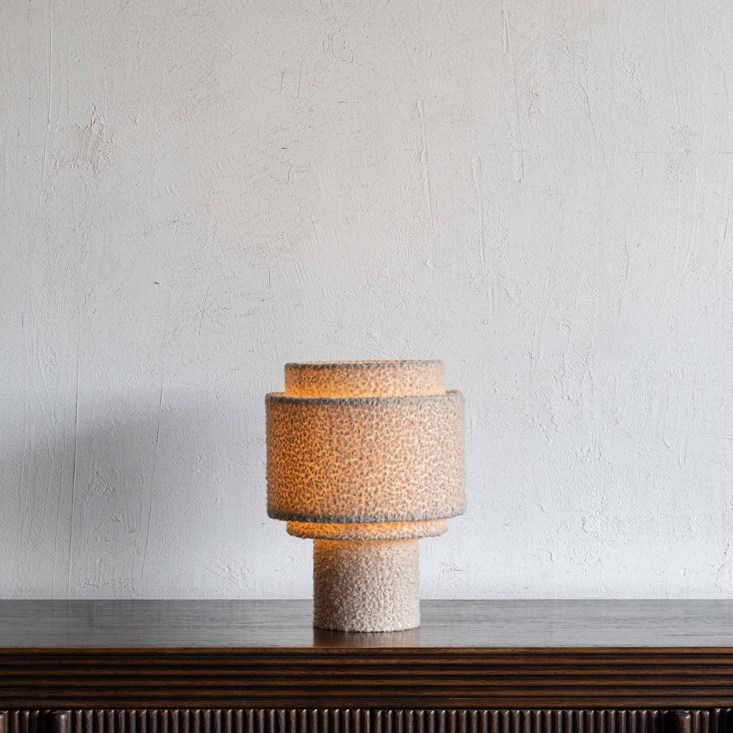 Winifred Feather Boucle Fabric Table Lamp