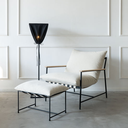Bellona Black Fabric Shade Floor Lamp