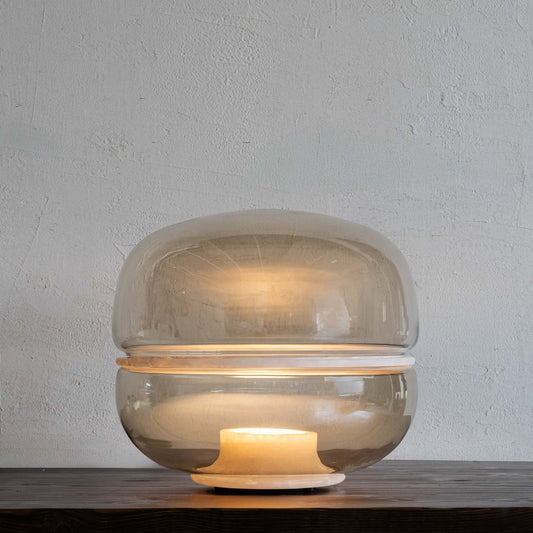 Eira Natural Marble & Glass Modern Onyx Table Lamp