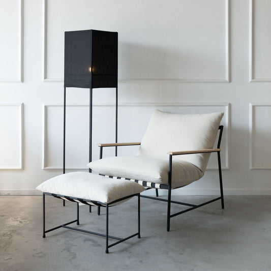 Harrison Black Fabric Shade Floor Lamp
