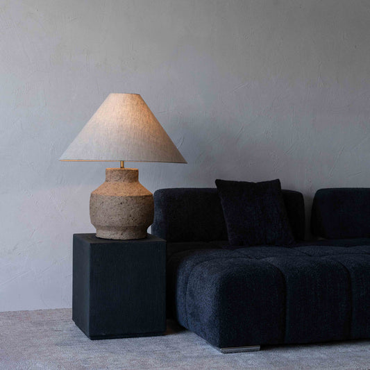 Luna Bloom Rustic Paper Mâché Artisan Table Lamp - Big 88562 A