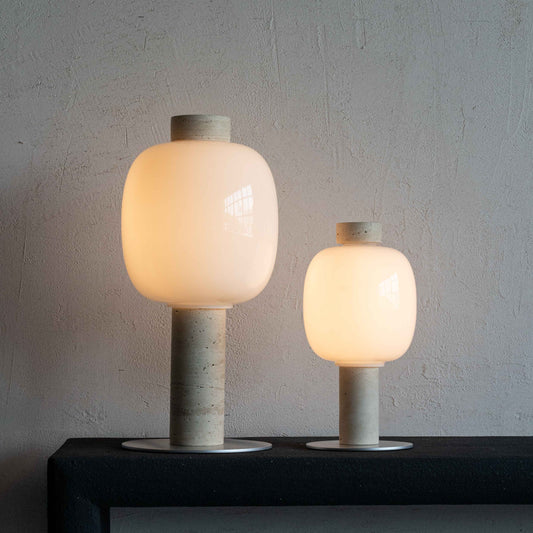 Lyra Travertine Marble Table Lamp  (MT80560)