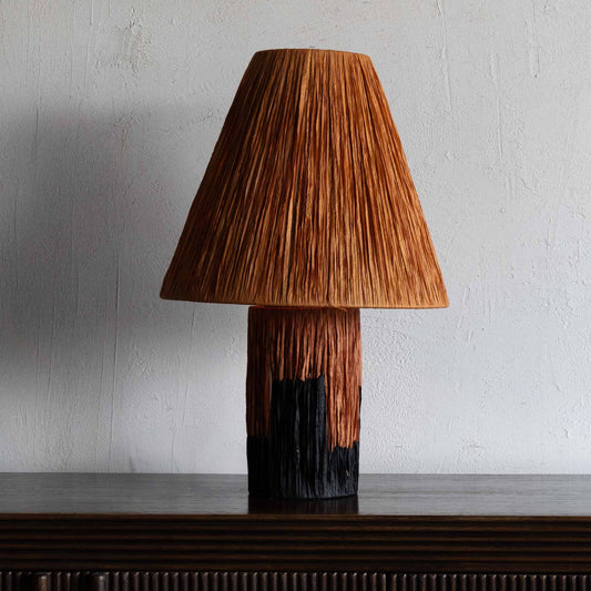 Maude Natural Rust Raffia Table Lamp