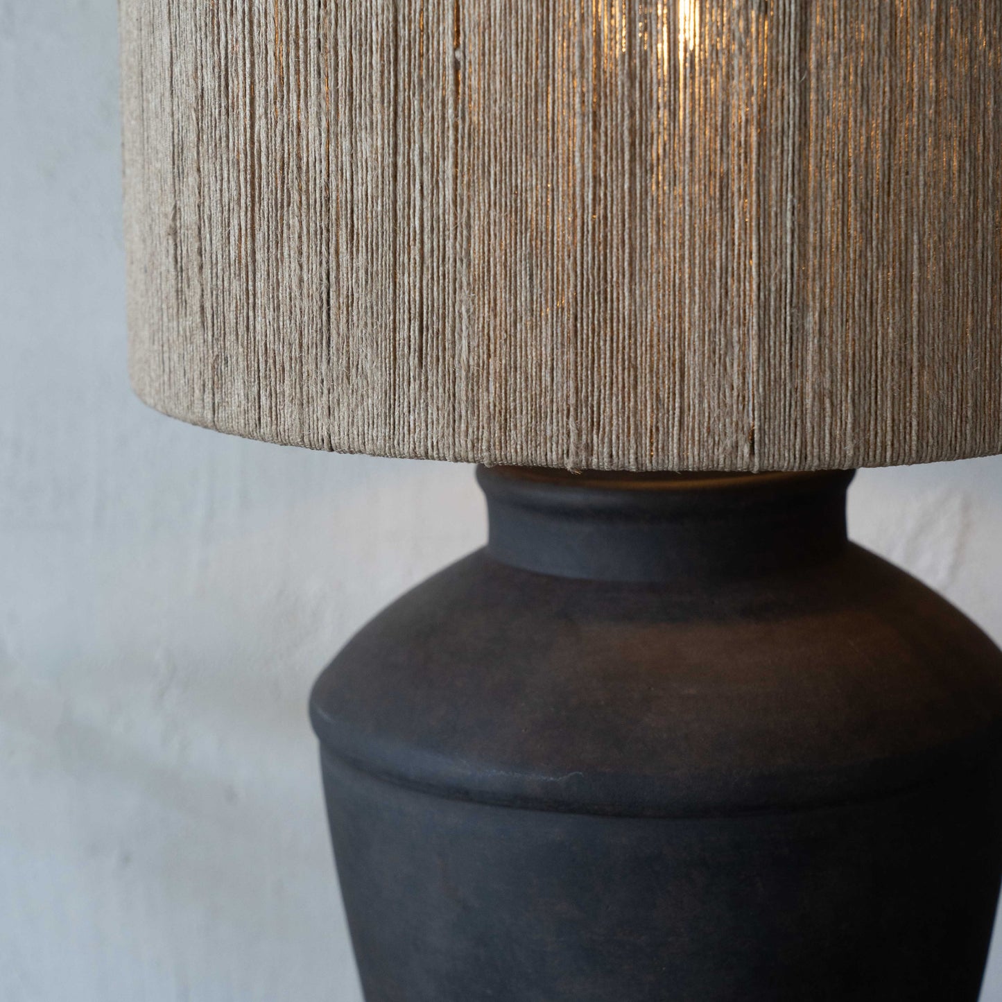 Lume Cement Pot Base Jute Shade Wabi Sabi Table Lamp - CT-594