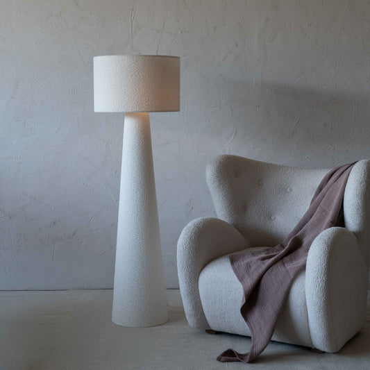 Pollux White Boucle Floor Lamp