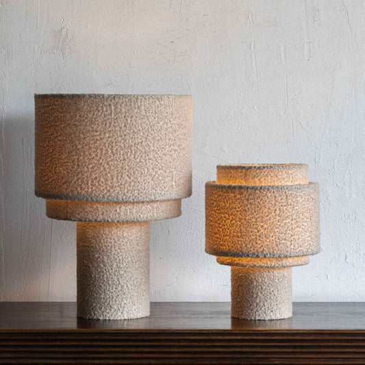 Winifred Feather Boucle Fabric Table Lamp