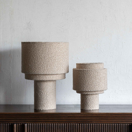 Winifred Feather Boucle Fabric Table Lamp